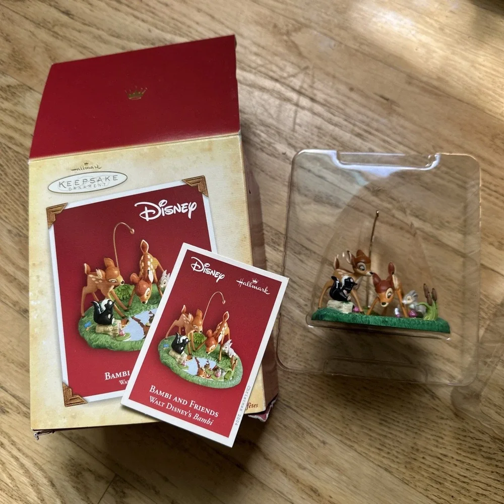 New 2004 Hallmark Disney Bambi & Friends Thumper Flower Faline Pond Ornament